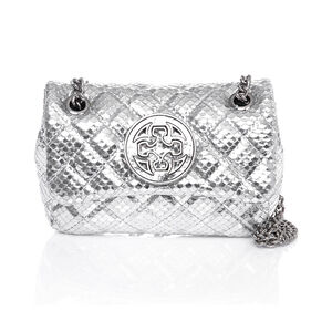 BOLSA PRATA PITONE PEQUENA COURO OLIVIA