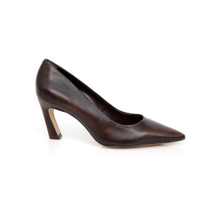 SCARPIN SALTO ALTO MARROM TOBACCO DE COURO