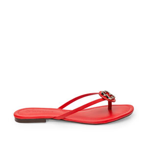 CHINELO RASTEIRO DE COURO VERMELHO RUBI