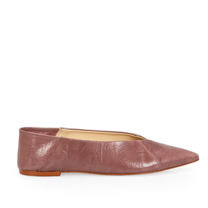 SAPATILHA BICO FINO COURO MOCHA ROSE