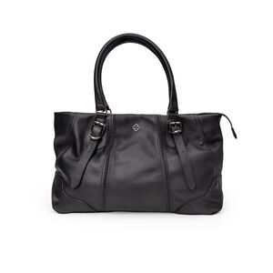 BOLSA GRANDE SHOPPER PRETA DE COURO