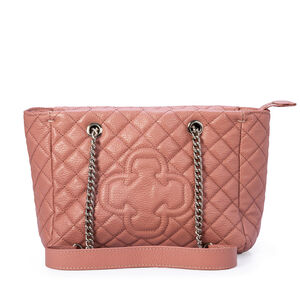 BOLSA CARINA ROSA MALVA DE COURO MATELASS&Ecirc; HOBO