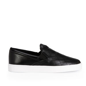 T&Ecirc;NIS SLIP ON PRETO DE COURO MATELASS&Ecirc;