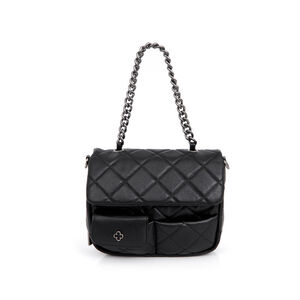 BOLSA TIRACOLO PRETA DE COURO MATELASSÊ