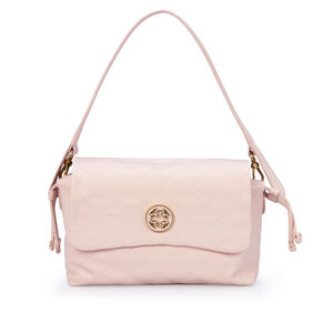BOLSA M&Eacute;DIA ROSA PE&Ocirc;NIA DE COURO MATELASS&Ecirc; SHOULDER BAG