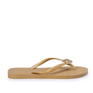 CHINELO DE DEDO DOURADO MONOGRAMA