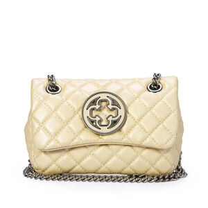 BOLSA PEQUENA BRANCA BRULLE DE COURO MATELASSÊ SHOULDER BAG