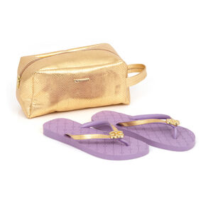 KIT CHINELO LILÁS MONOGRAMA + NÉCESSAIRE