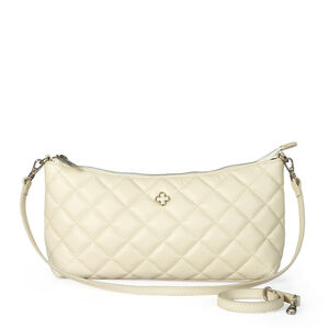 BOLSA TIRACOLO BEGE VANILLA MATELASSÊ DE COURO