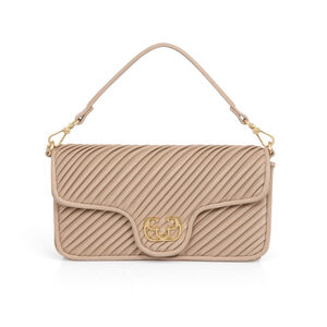 BOLSA SHOULDER BAG NUDE SEDA ALÇA CORRENTE