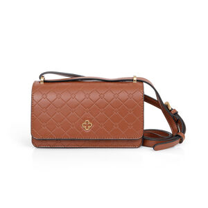 BOLSA PEQUENA CARAMELO MONOGRAMA SHOULDER BAG