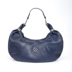 BOLSA HOBO DE COURO MARINHO AZZURRO