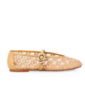 SAPATILHA TELA BEGE SAVANA BORDADO MONOGRAMA