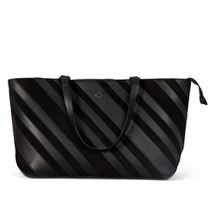 BOLSA GRANDE PRETA DE COURO SUEDE SHOPPER