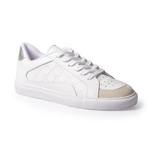 TÊNIS FEMININO DE COURO BRANCO MONOGRAMA