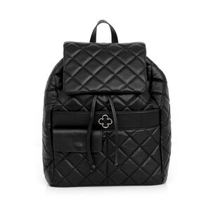 MOCHILA PRETA DE COURO MATELASSÊ