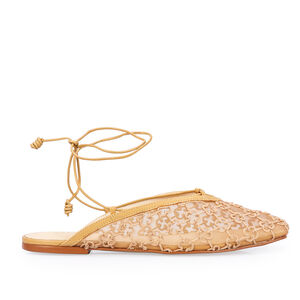 MULE TELA APLICA&Ccedil;&Atilde;O MONOGRAMA BEGE AMARRA&Ccedil;&Atilde;O