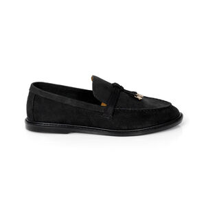 LOAFER MOCASSIM PRETO COURO NOBUCK