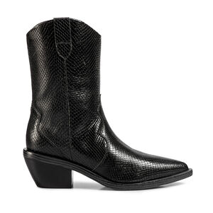 BOTA WESTERN PRETA DE COURO SERPENTE