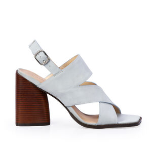 SANDÁLIA SALTO ALTO AZUL TURMALINA COURO NOBUCK