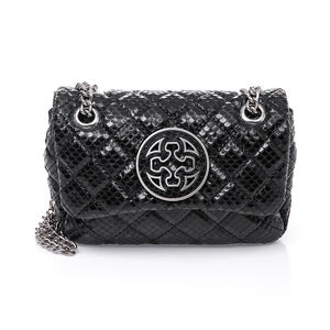 BOLSA PRETA PITONE PEQUENA COURO OLIVIA