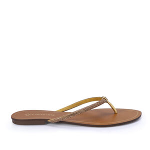 CHINELO RASTEIRO DE COURO DOURADO