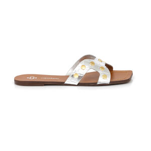 CHINELO RASTEIRO PRATEADO CROCO TACHAS