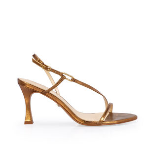 SAND&Aacute;LIA SALTO ALTO BRONZE METALIZADA COURO