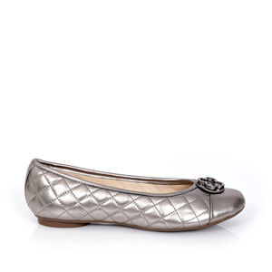 SAPATILHA CATHERINE VINTAGE CINZA PEWTER DE COURO MATELASSÊ