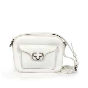 BOLSA PEQUENA BRANCA TIRACOLO COURO SHOULDER BAG