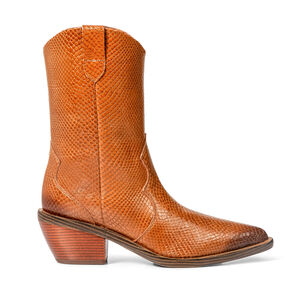 BOTA WESTERN DE COURO SERPENTE CARAMELO