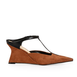 MULE ANABELA COURO SUEDE MOGNO/PRETO