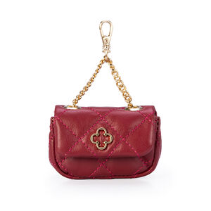 CHAVEIRO MINI BOLSA VERMELHO COURO MATELASS&Ecirc; BAG CHARM