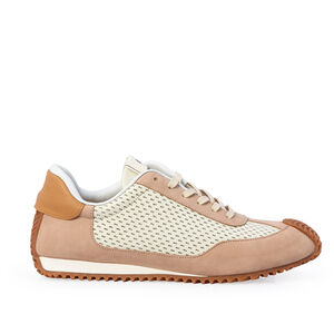 TÊNIS FEMININO DE COURO CARAMELO AMARRAÇÃO