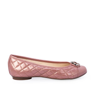 SAPATILHA CATHERINE VINTAGE DE COURO MATELASSÊ ROSA MALVA