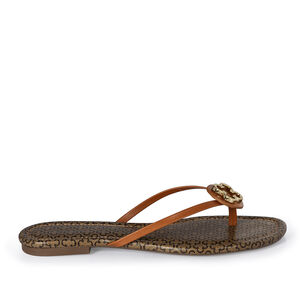 CHINELO RASTEIRO CARAMELO COURO MONOGRAMA