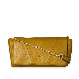 BOLSA PEQUENA AMARELO CITRINO DE COURO SHOULDER BAG