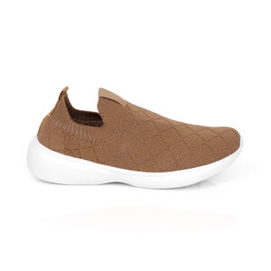 TÊNIS SLIP ON KNIT MATELASSÊ BEGE FEMININO