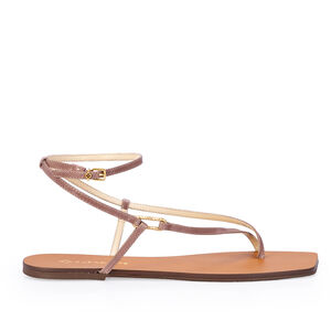 SAND&Aacute;LIA RASTEIRA COURO ROSA BICO QUADRADO