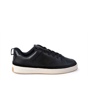 TÊNIS FEMININO PRETO DE COURO AMARRAÇÃO