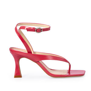 SANDÁLIA BICO QUADRADO ROSA MAGNÓLIA DE COURO