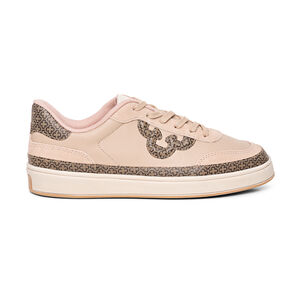 TÊNIS FEMININO NUDE SEDA DE COURO MONOGRAMA AMARRAÇÃO