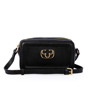 BOLSA PEQUENA PRETA DE COURO SHOULDER BAG