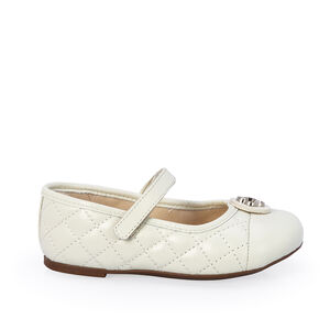 SAPATILHA BEB&Ecirc; BRANCA DE COURO