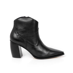 BOTA CANO CURTO PRETA DE COURO