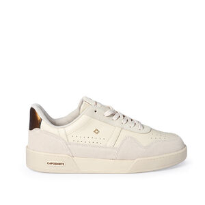 TÊNIS FEMININO BEGE VANILLA DE COURO AMARRAÇÃO