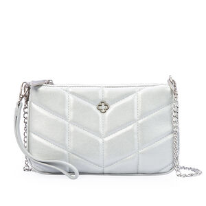 BOLSA PEQUENA PRATEADA AL&Ccedil;A CORRENTE MATELASS&Ecirc;