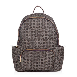 MOCHILA FEMININA CAFÉ NYLON MATELASSÊ MONOGRAMA
