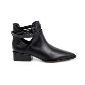 BOTA CANO CURTO PRETA DE COURO