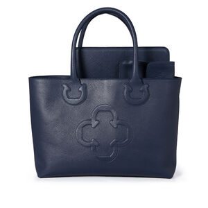 BOLSA SHOPPER DE COURO MARINHO AZZURRO + PORTA NOTEBOOK 13 POLEGADAS